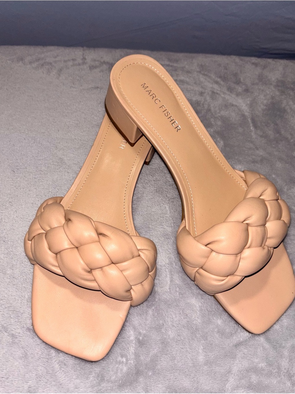 Marc Fisher Braided Slide Sandals in Nude